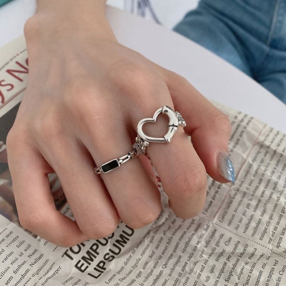 Minimalist 925 Sterling Silver Heart Ring